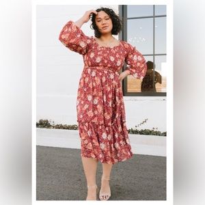 Baltic Born Yorkley Smocked MIDI Dress NEW w/ tags